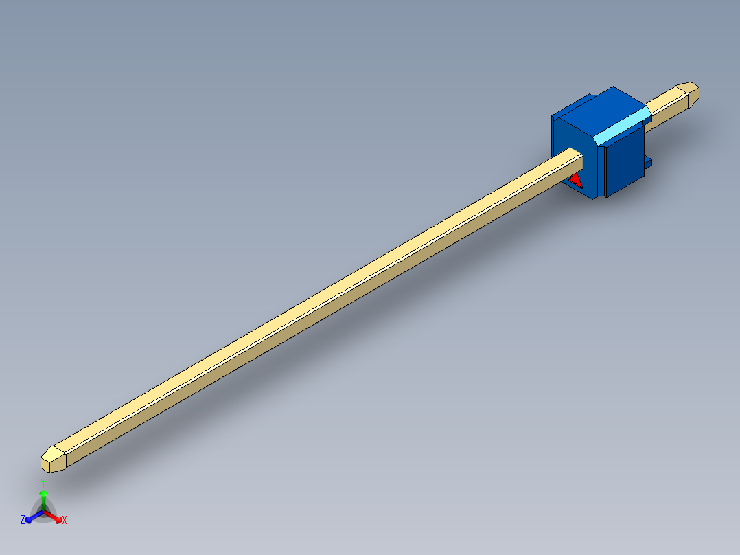 彩色公头100mil（2.54mm）系列-DS1021_blue_1x01p_100mil_Type43_rev1.0正等轴测图