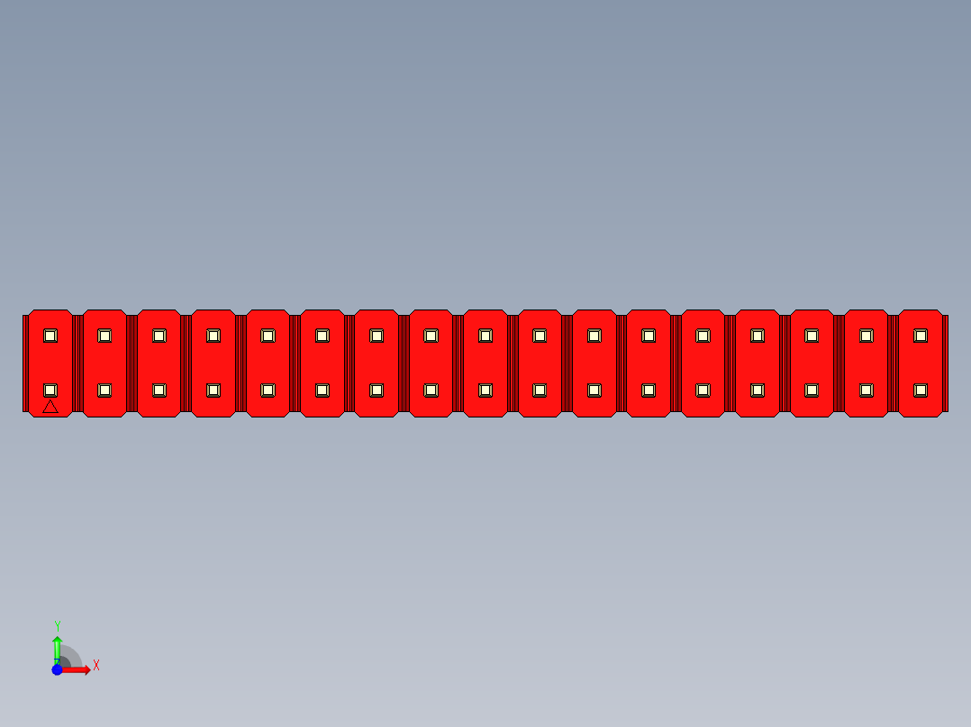 彩色公头100mil（2.54mm）系列-DS1021_red_2x17p_100mil_Type43_rev1.0前视图