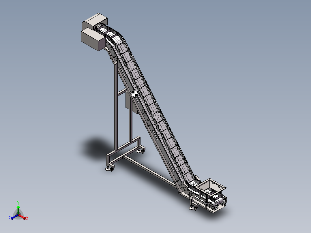 皮带大倾角一正等轴测图