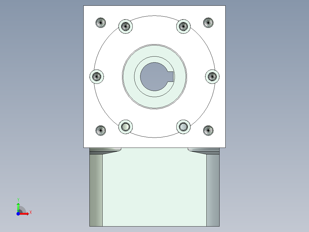 换向器PW70双孔-1 14-50-70-M4.stp前视图
