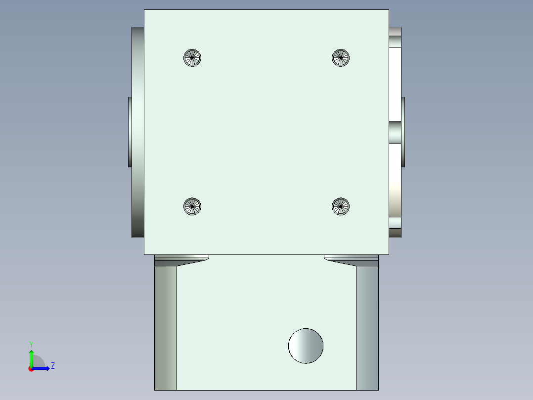 换向器PW70双孔-1 14-50-70-M4.stp左视图