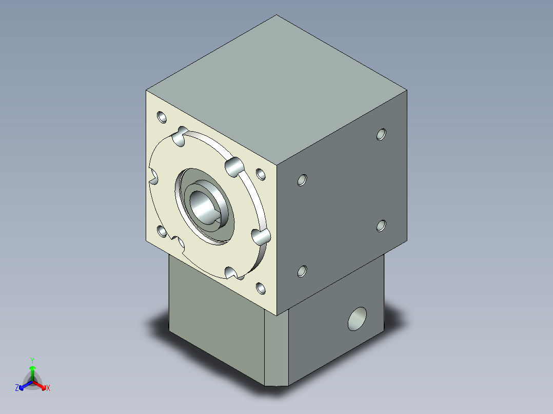 换向器PW70双孔-1 14-50-70-M4.stp正等轴测图