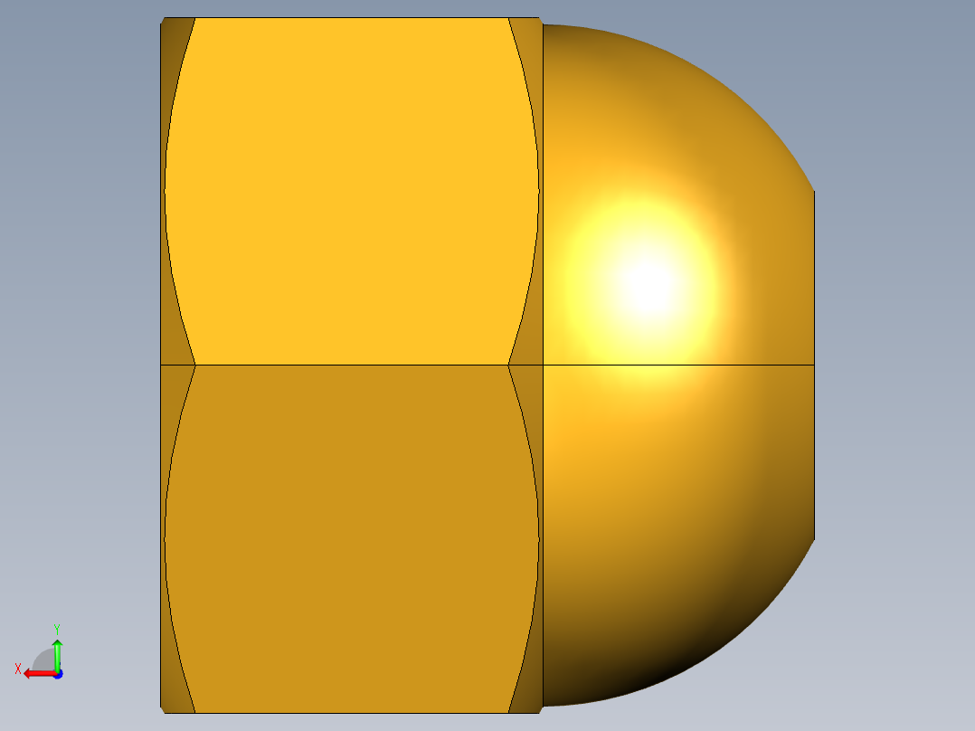 扩口式工业通用硬管接头Cap Nut 640F-3后视图