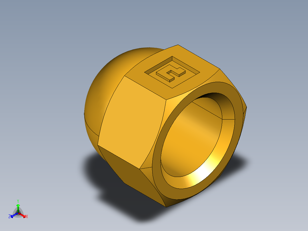 扩口式工业通用硬管接头Cap Nut 640F-3正等轴测图