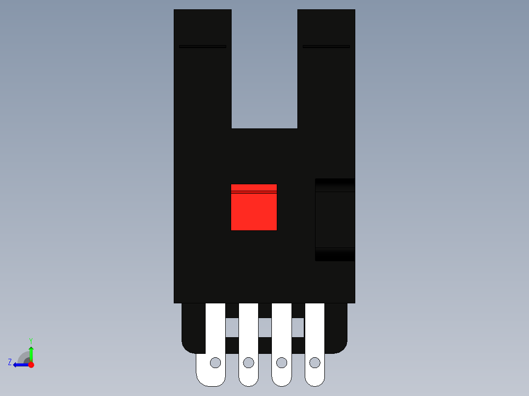 槽型光电传感器LU682_3D右视图