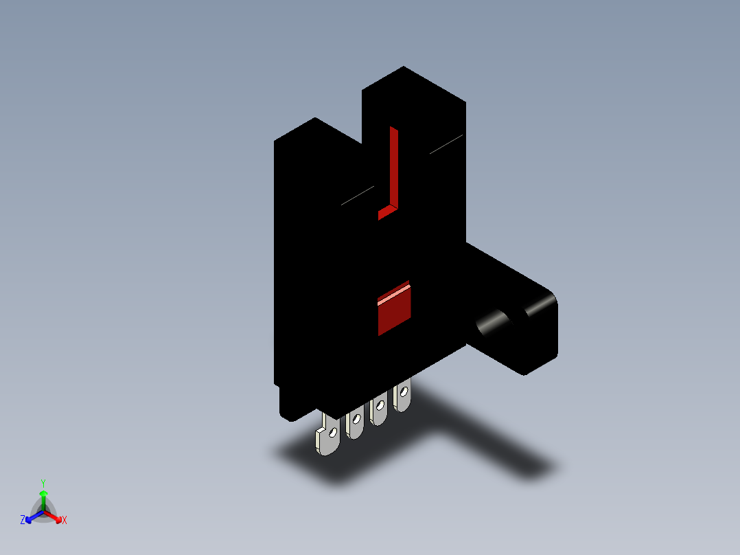 槽型光电传感器LU682_3D正等轴测图