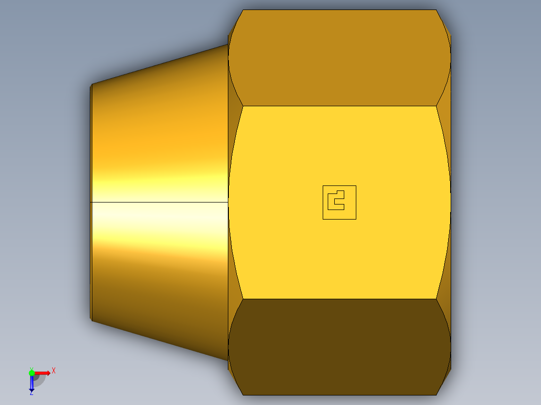 扩口式工业通用硬管接头Short Nut 41FS-14俯视图