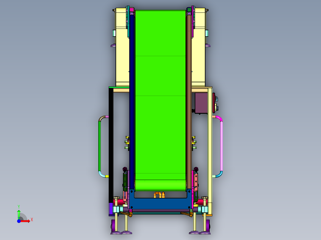 行走式装仓电动举升输送机前视图