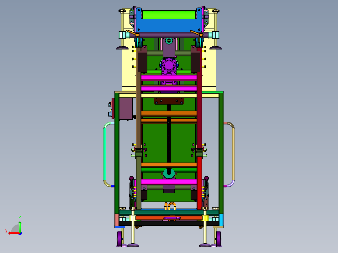 行走式装仓电动举升输送机后视图