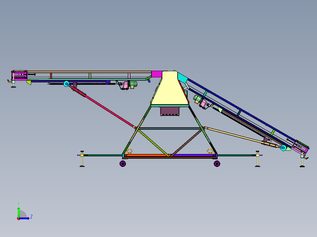 行走式装仓电动举升输送机左视图