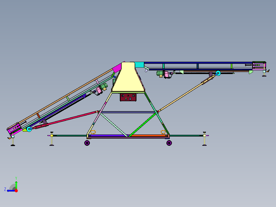 行走式装仓电动举升输送机右视图