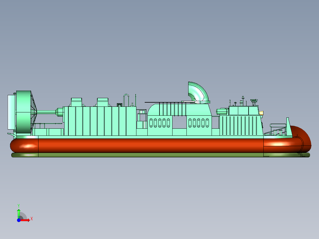 返回母舰登陆艇气垫前视图