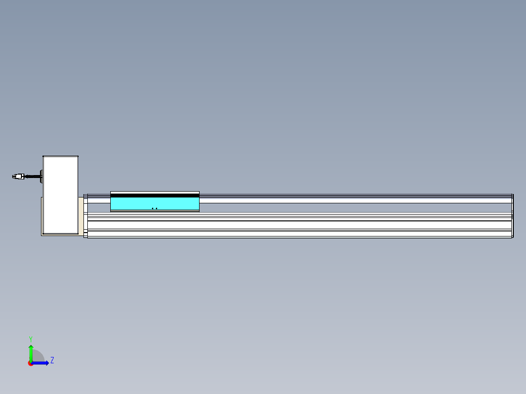 同步带滑台-半封闭B22H-L100-C-S700-LU-P75-D3-N5左视图