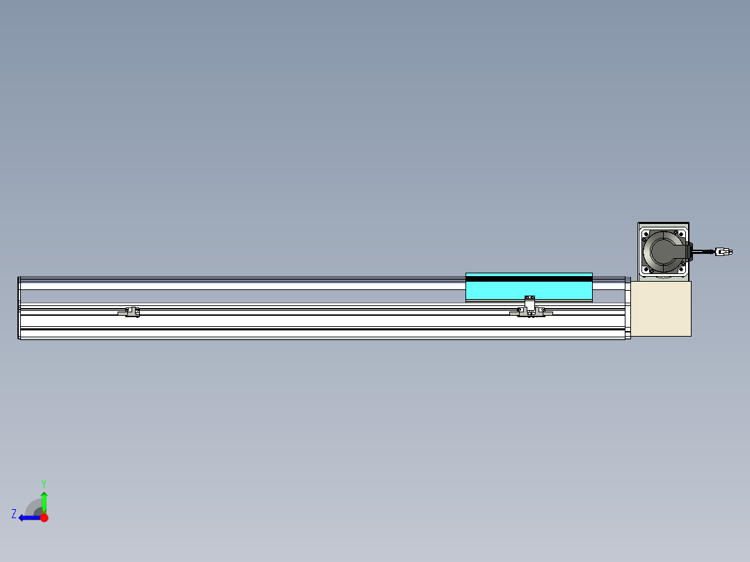 同步带滑台-半封闭B22H-L100-C-S700-LU-P75-D3-N5右视图