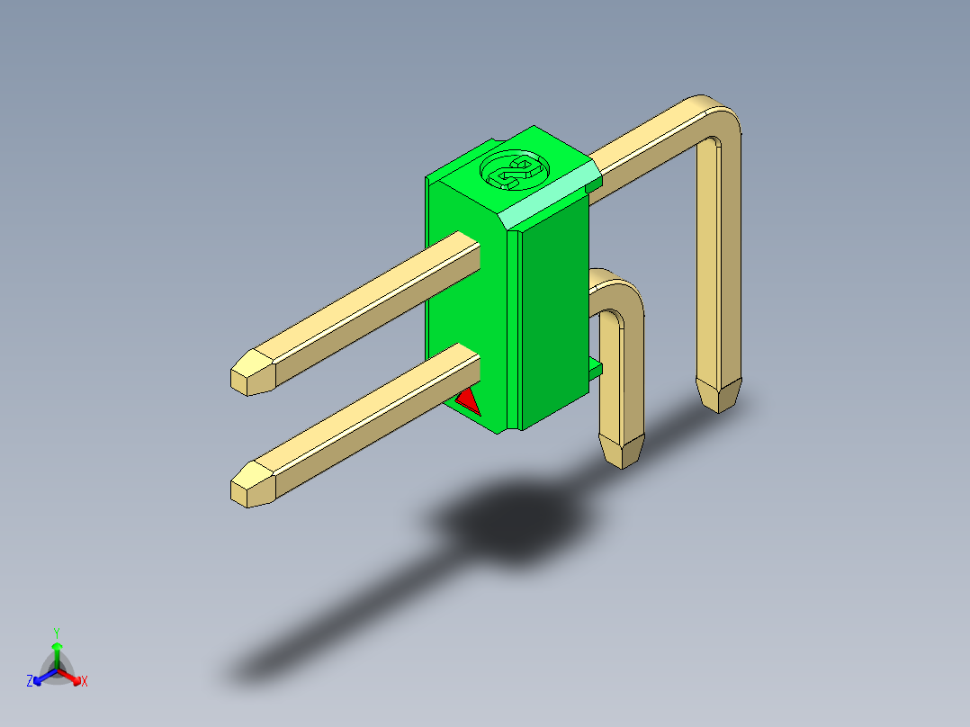 彩色公排针 100mil 2.54mm 系列-DS1022_green_2x01p_100mil_TypeD_rev1.0