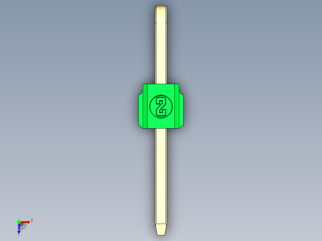 彩色公排针 100mil 2.54mm 系列-DS1022_green_2x01p_100mil_TypeD_rev1.0俯视图