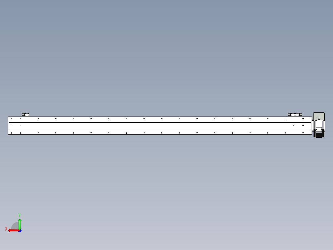 同步带滑台-半封闭B10H-L45-S1500-RD-P40-D3后视图