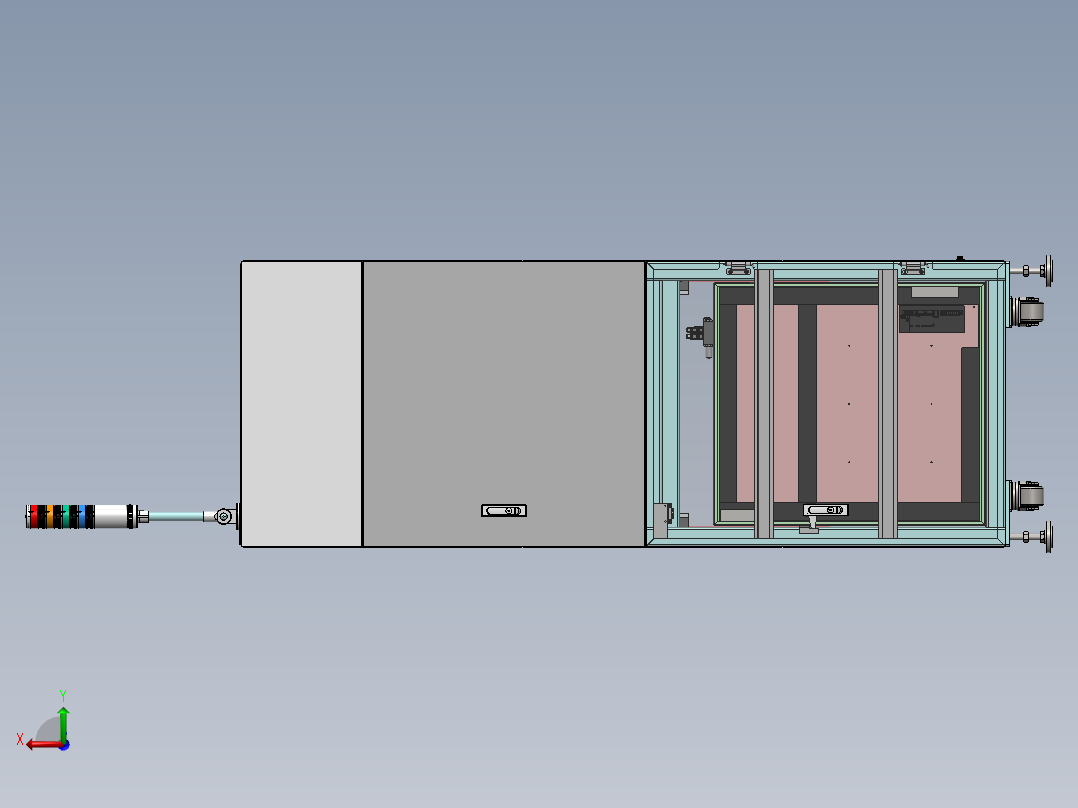 磁力传动的翻转机后视图