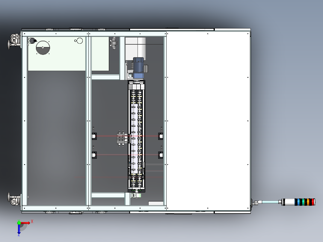 磁力传动的翻转机俯视图