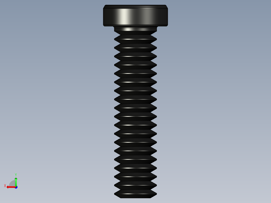 紧固件-IGES 0.2500 Button Screw后视图