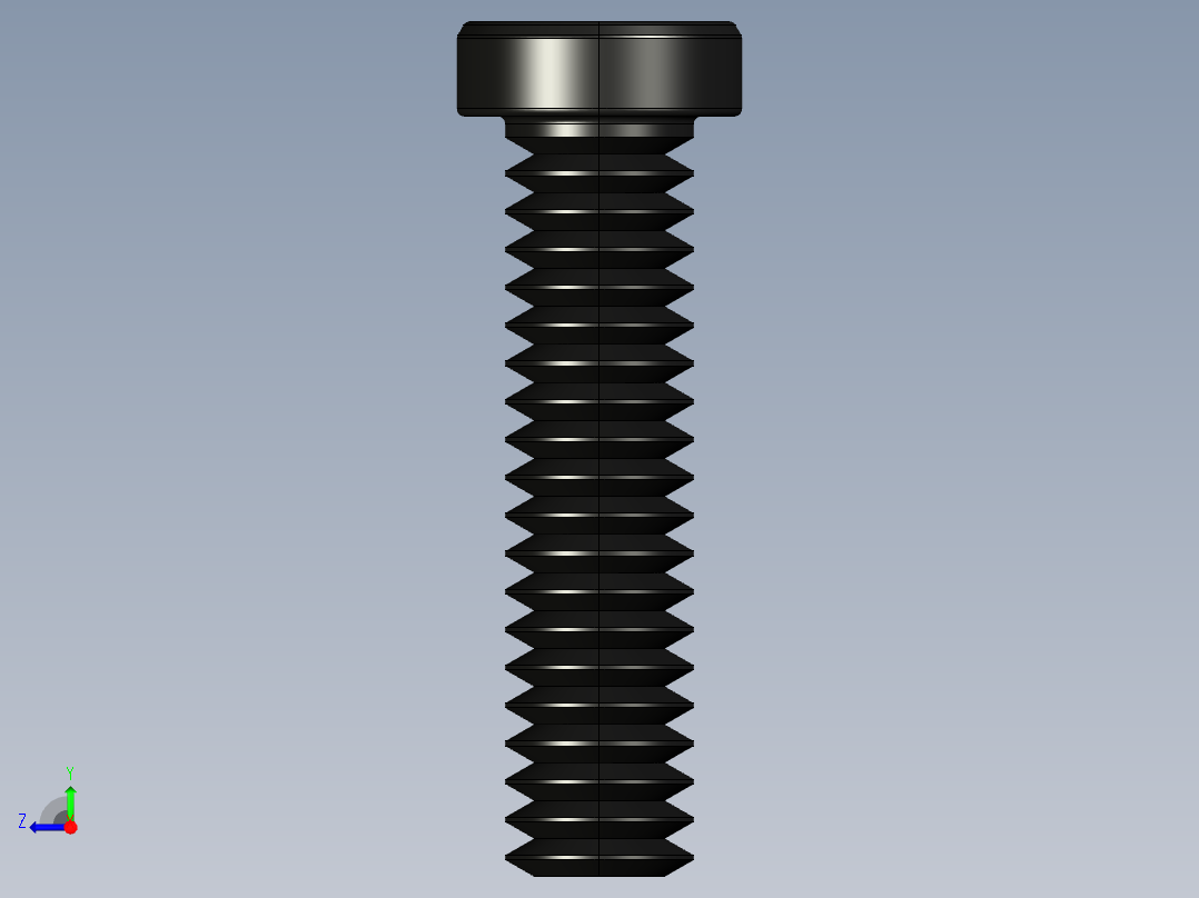 紧固件-IGES 0.2500 Button Screw右视图