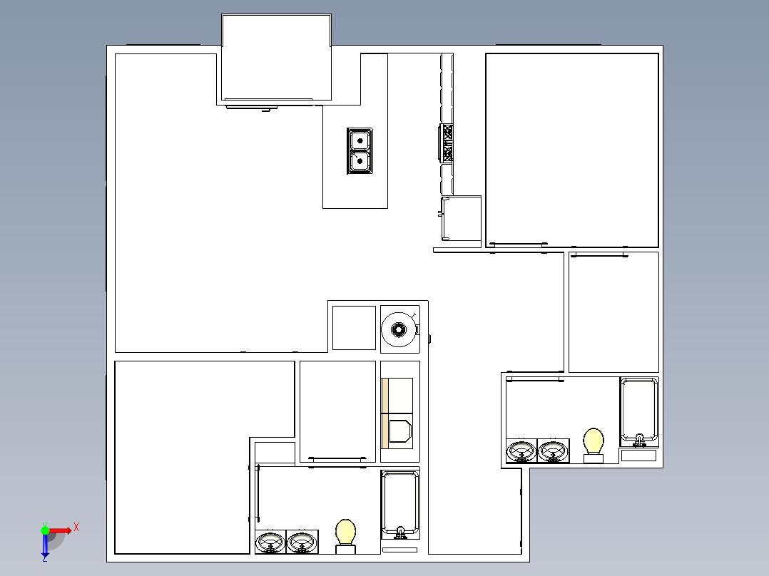 懒人床浴俯视图