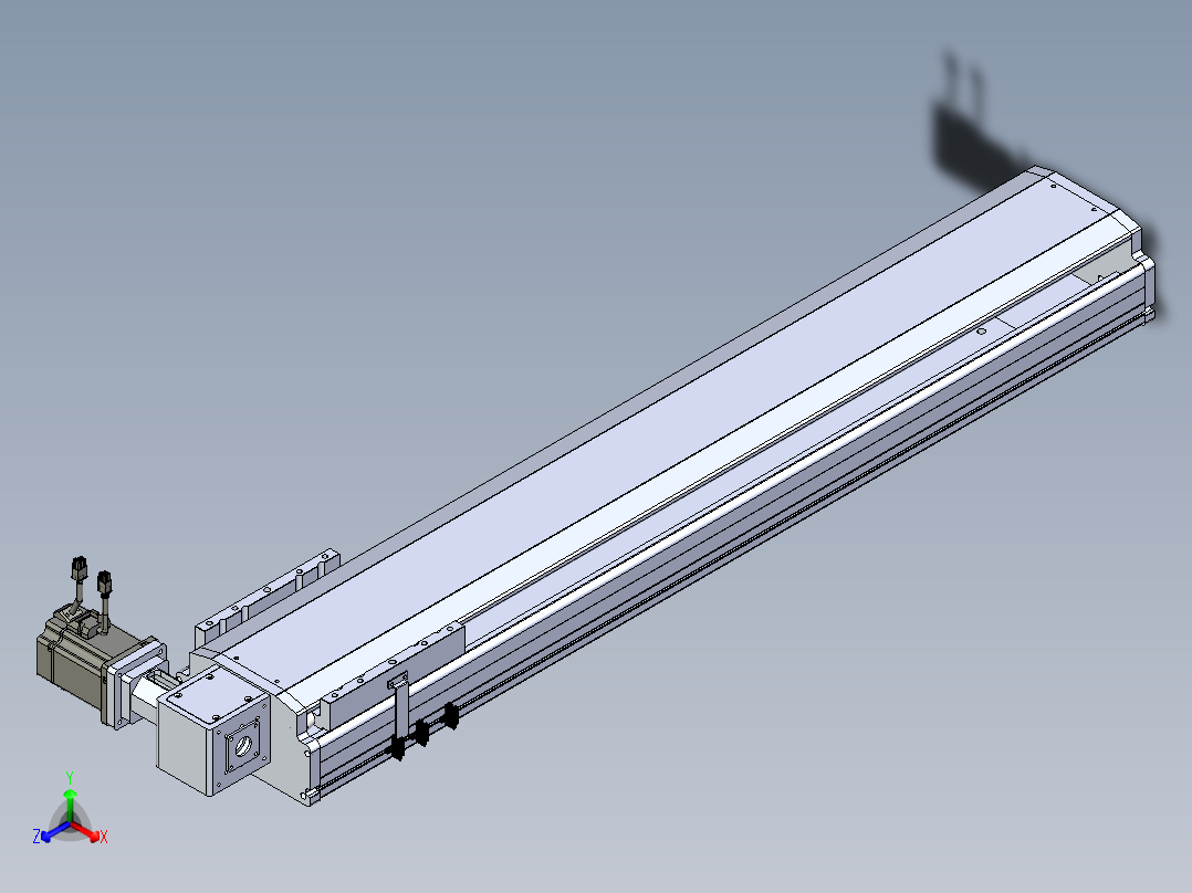 东锦同步带传动-直线滑台模组DH210B-L150-S950-BL-P750W-C3正等轴测图
