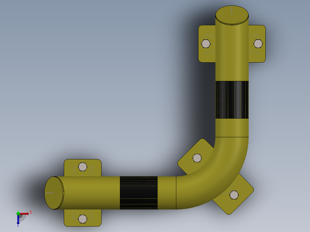 L角走道安全俯视图