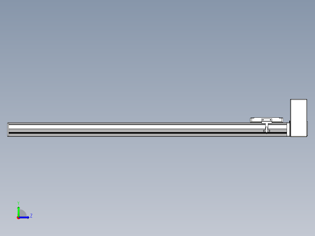 同步带全封闭直线模组TPA-HCB-105D-90-L900-LU-Y-P20-N3左视图