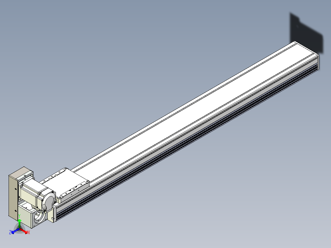 同步带全封闭直线模组TPA-HCB-105D-90-L900-LU-Y-P20-N3正等轴测图