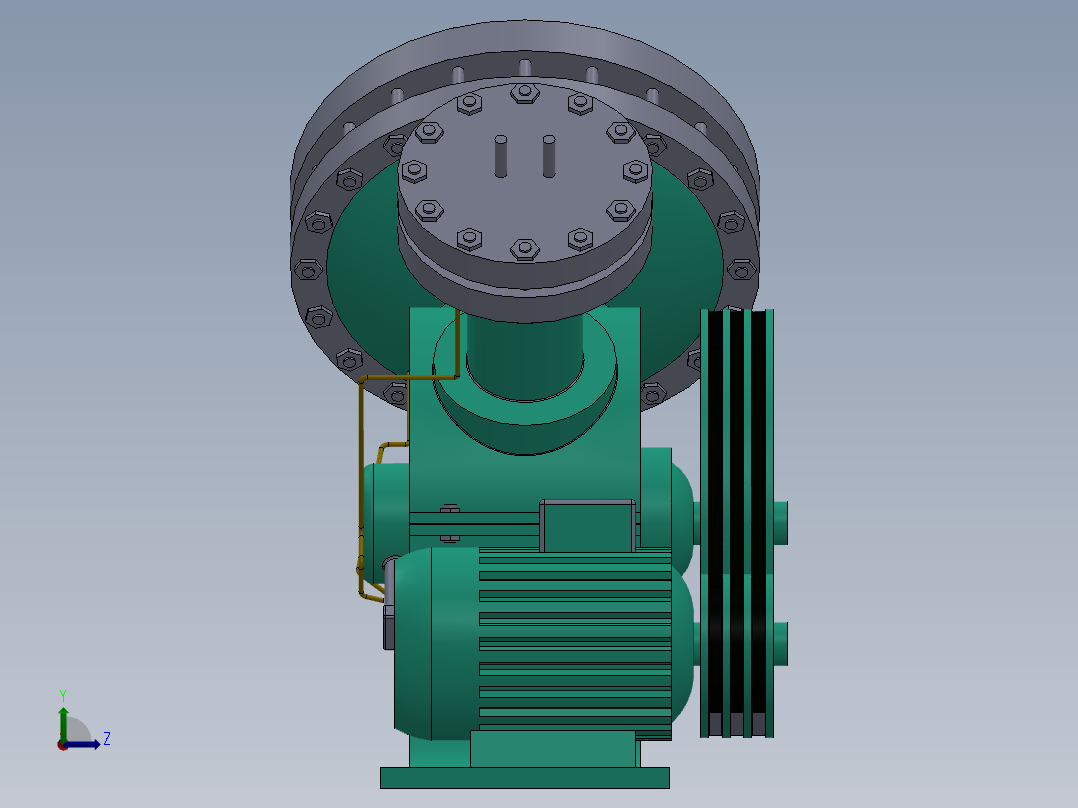 发一个隔膜压缩机的左视图