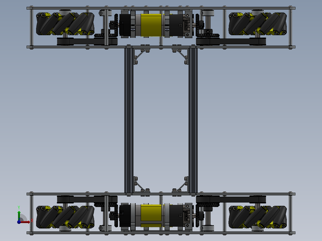 紧凑型麦克纳姆驱动底座前视图