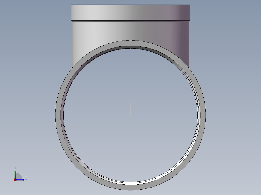 三通-异径 DN100-DN80左视图