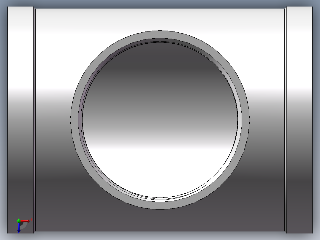 三通-异径 DN100-DN80俯视图