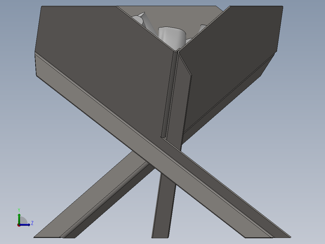 金属板制成的简易壁炉左视图