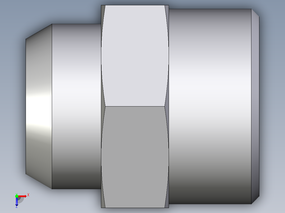 卡套式工业通用硬管接头EO_Weld_connector_AS18LX俯视图
