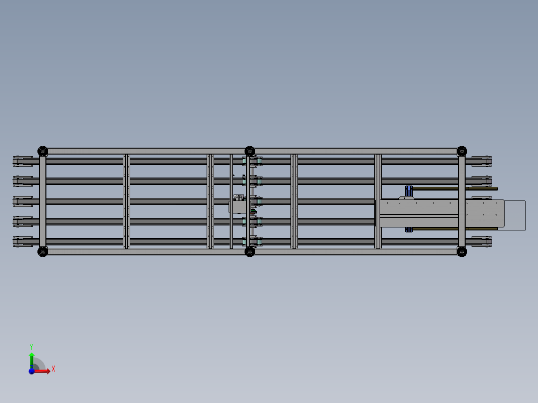 同步带输送机（sw21可编辑+工程图）前视图