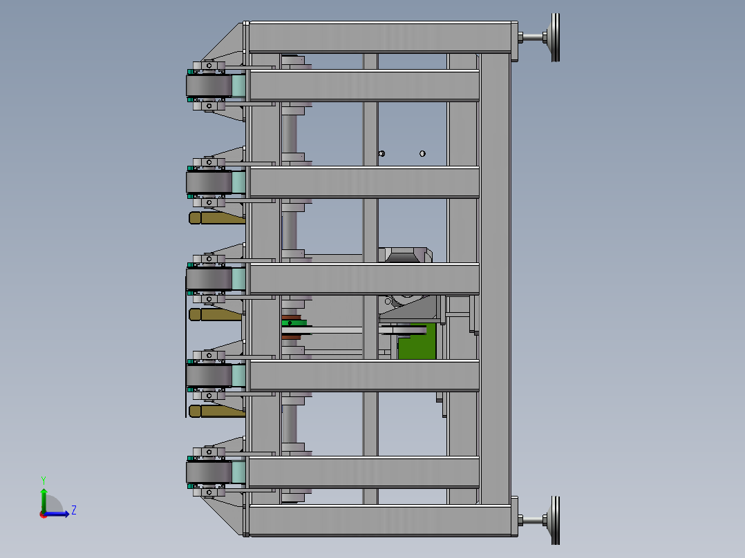 同步带输送机（sw21可编辑+工程图）左视图