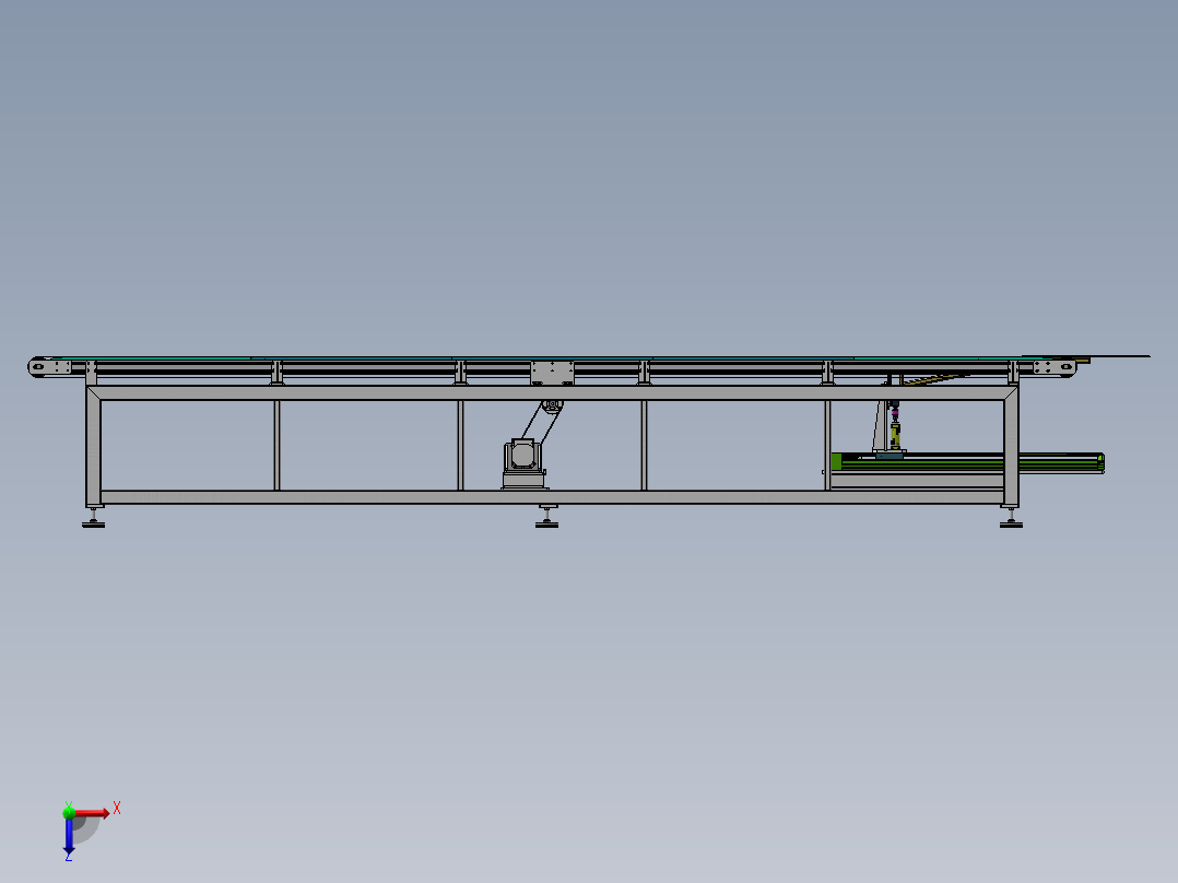 同步带输送机（sw21可编辑+工程图）俯视图