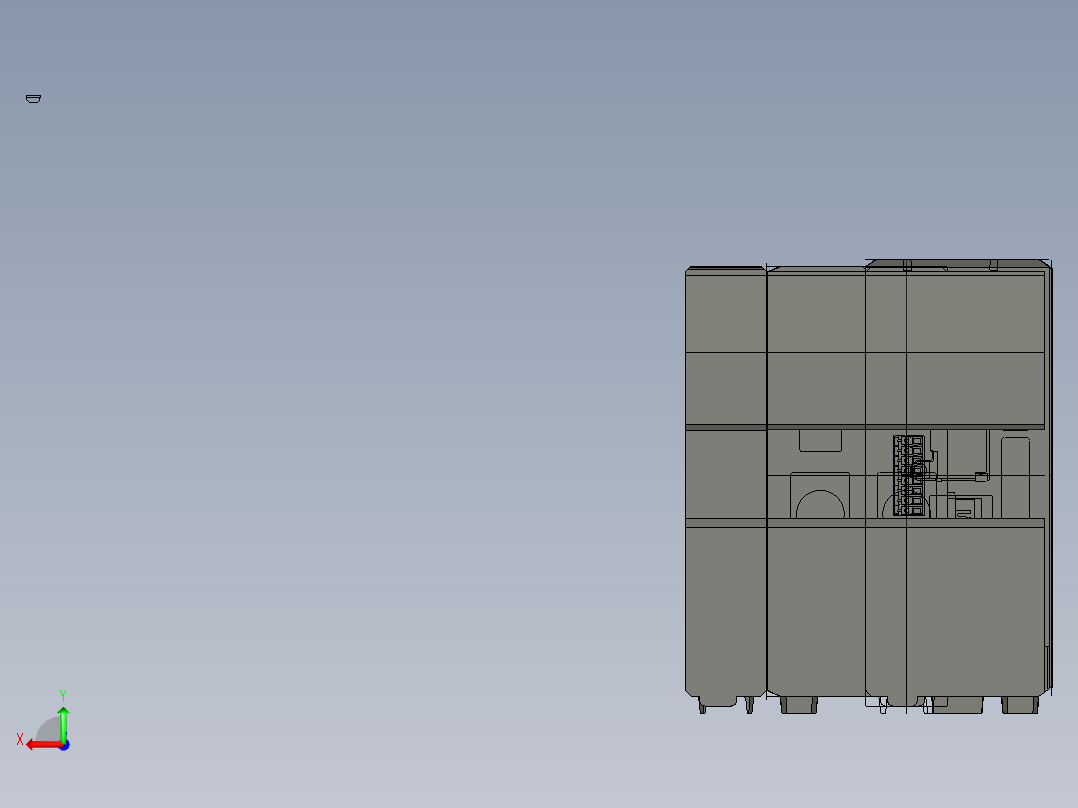 基恩士XG-7000A_7500A_XG-E700A_2_kc图纸模型后视图