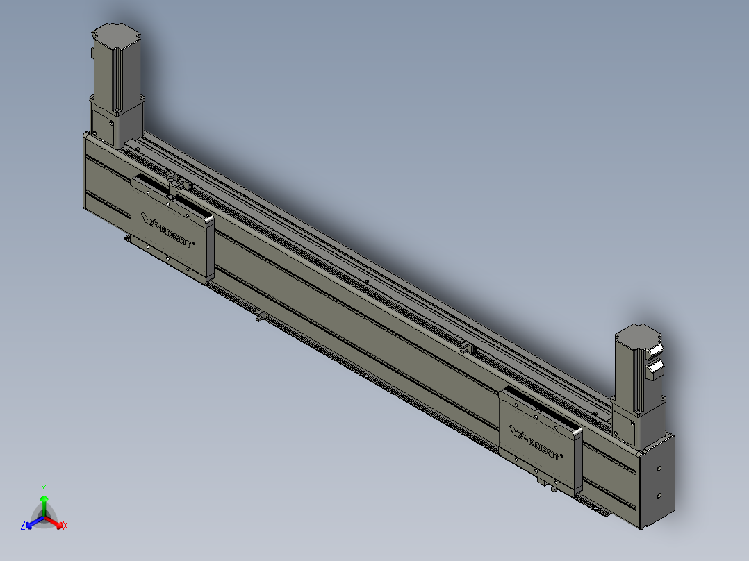 威洛博双电机滑台-VBC14S2-L100-S600-BLR-P40-C6正等轴测图