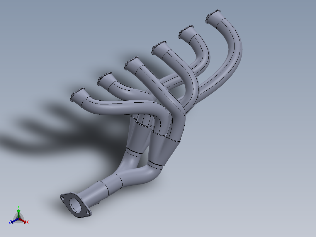 排气歧管正等轴测图