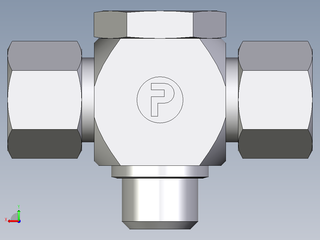 卡套式工业通用硬管接头EO_High_pressure_banjo_tee_TH12ZSM71后视图