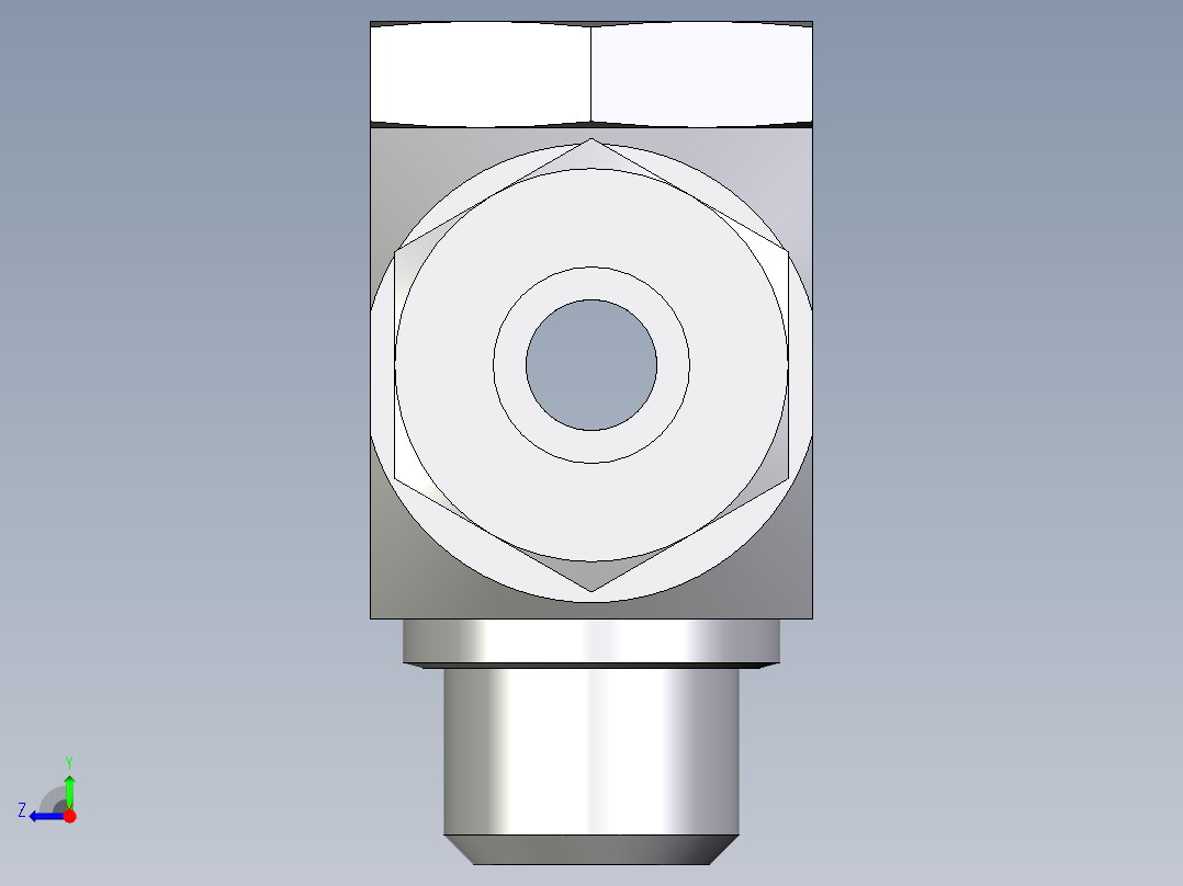 卡套式工业通用硬管接头EO_High_pressure_banjo_tee_TH12ZSM71右视图