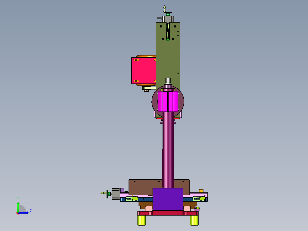 高速打孔攻丝一体机床左视图