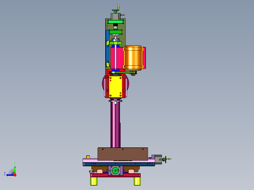 高速打孔攻丝一体机床右视图