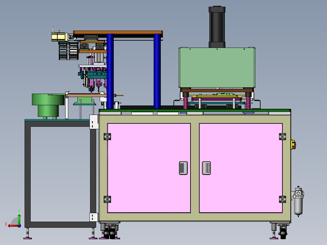 面板自动上料热熔机(含DFM,BOM)sw17可编辑后视图