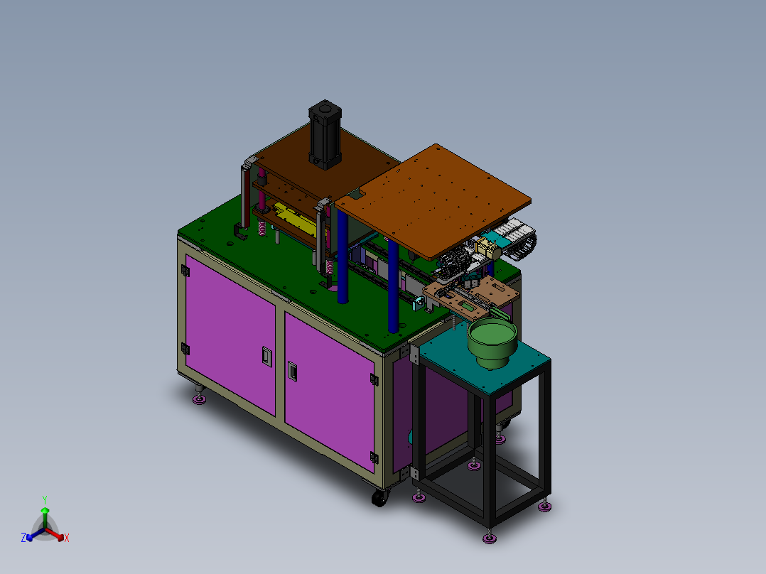面板自动上料热熔机(含DFM,BOM)sw17可编辑正等轴测图