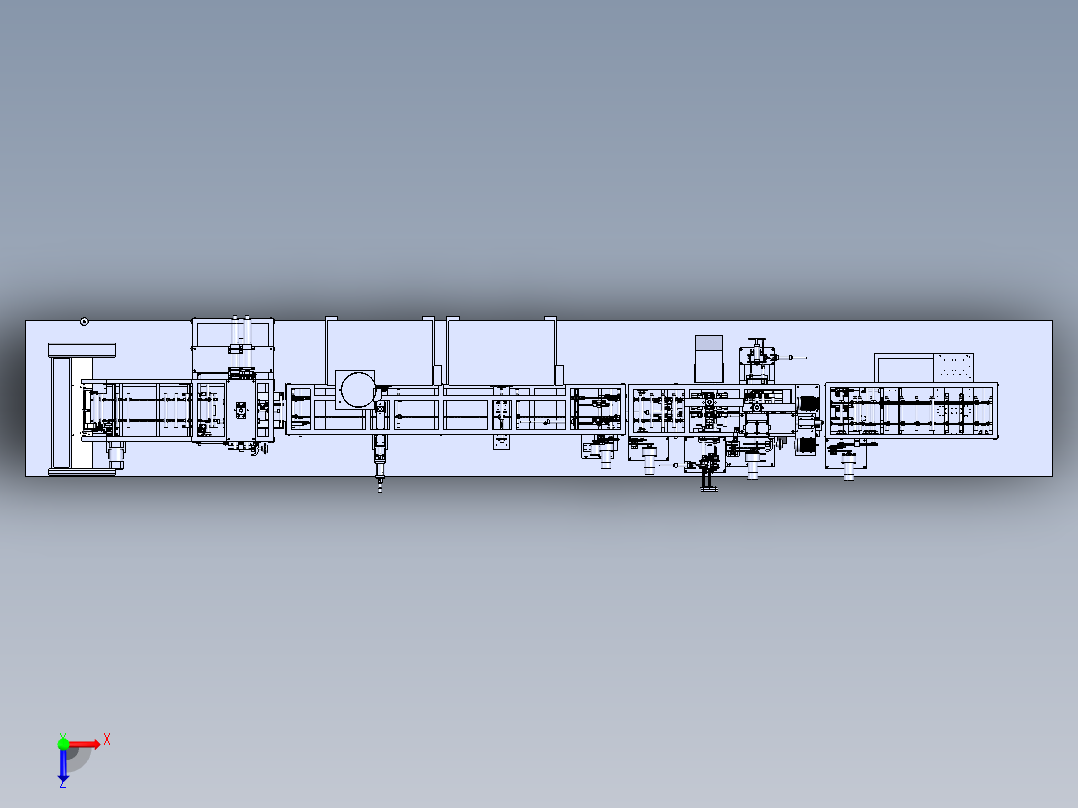 新能源电池管壳组装线体sw18俯视图