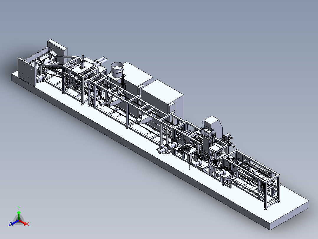 新能源电池管壳组装线体sw18正等轴测图